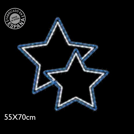 Double star Christmas figure 55x70 cm LED blue light flash cool light suitable for outdoor use