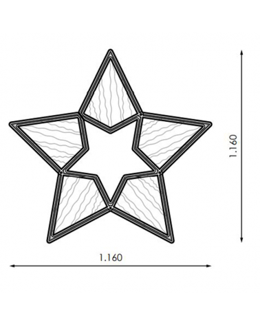 Figura Navideña estrella 1,16x1,16 metros LED luz fría y RGB 44W apto para exteriores