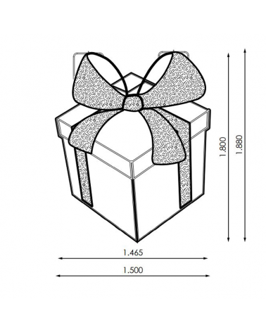 Christmas figure gift box 1.50x1.88 meters LED cool and warm light 97W suitable for outdoor use