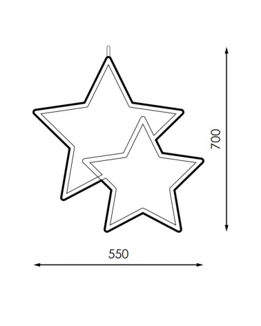 Double star Christmas figure 55x70 cm LED red light flash cool light suitable for outdoor use