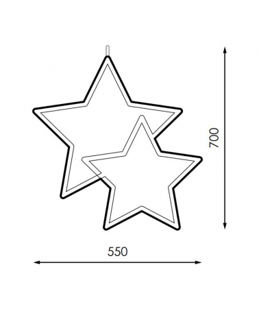 Double star Christmas figure 55x70 cm LED blue light flash cool light suitable for outdoor use