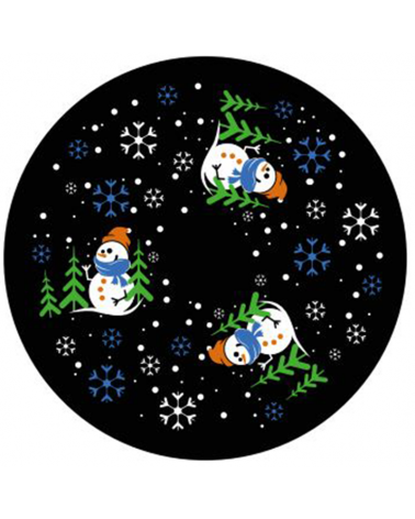 Colored Snowman Slide Photolithograph