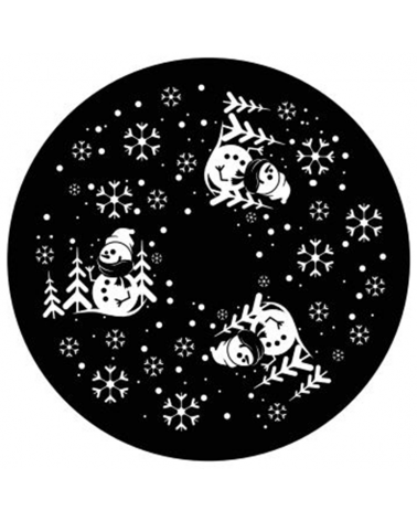 Black and White Snowman Slide Photolithograph