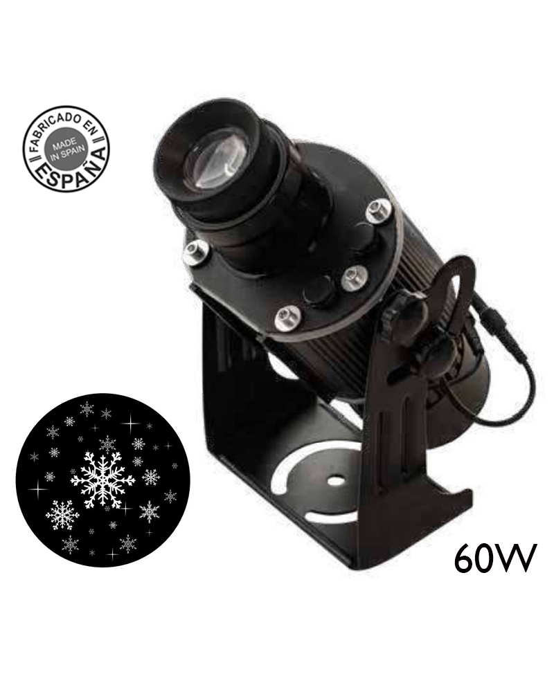 Proyector luces Navidad LED 60W para exteriores con fotolito copos de nieve