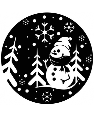 Black and White Snowman Slide Photolithograph