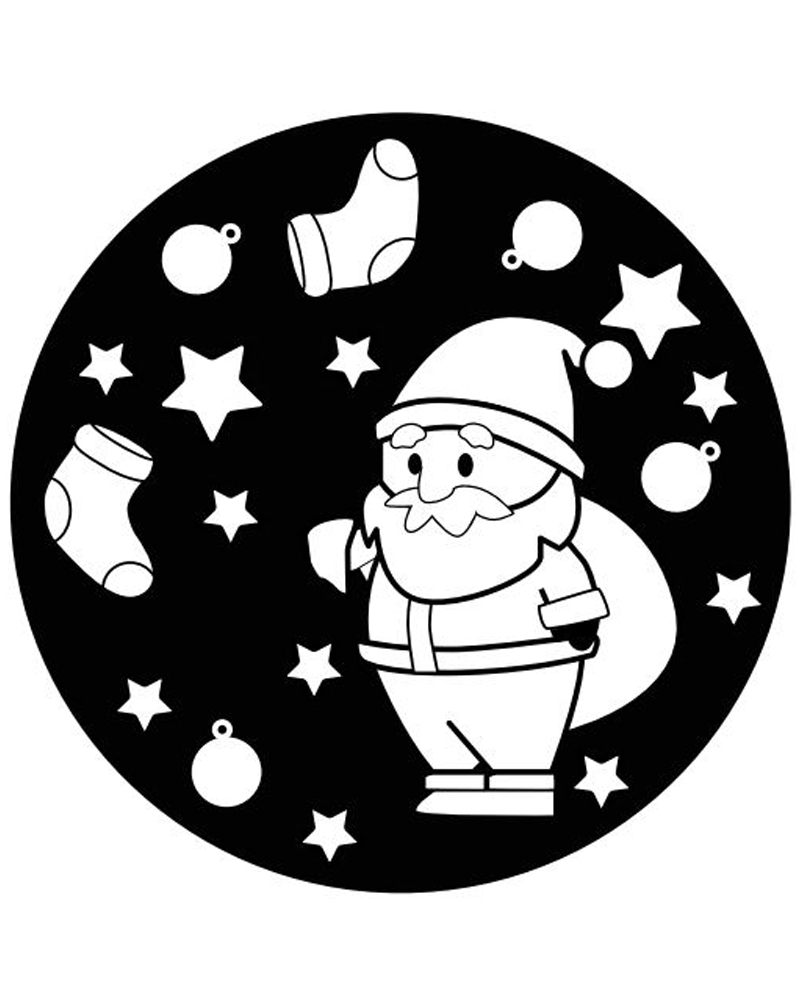 Photolitho slide Santa Claus in black and white