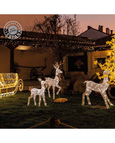 3D Christmas figures set of 3 LED reindeer suitable for outdoor use IP44 low voltage 31V 12W