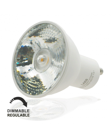 LED Spotlight bulb 50 mm. Dimmable LED 7W GU10 15º 2700K 395Lm.