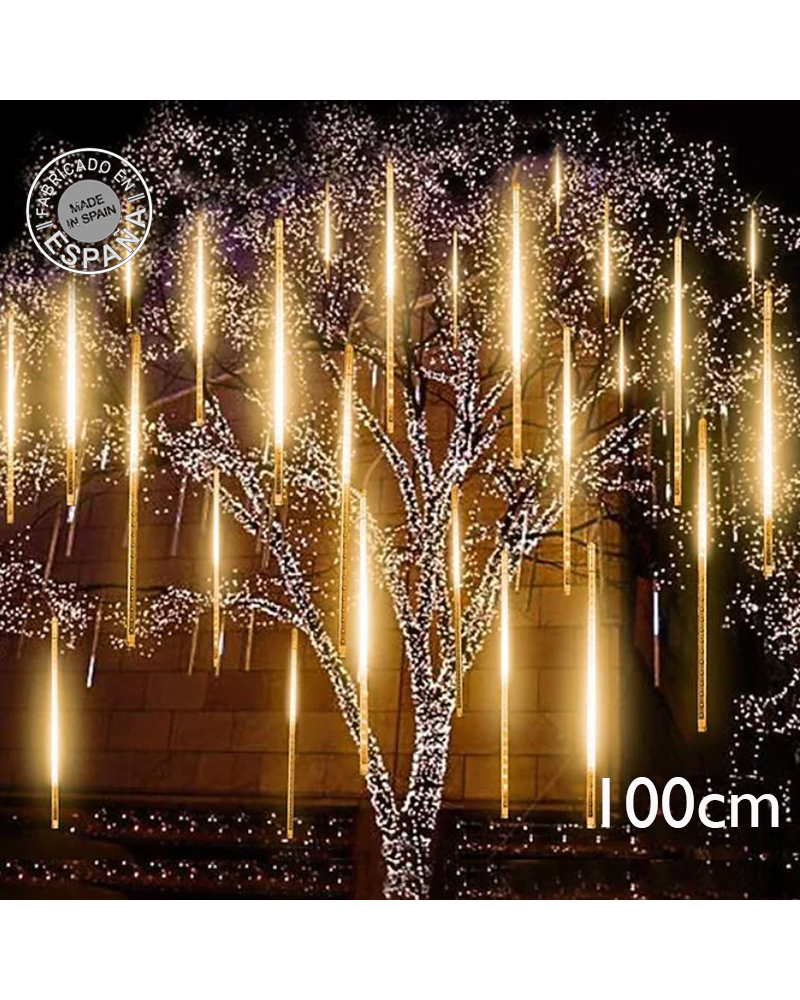 Luces meteoro LED E14 100cm 4W luz cálida apto para exteriores IP44