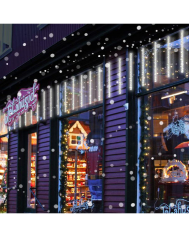 Luces meteoro LED E14 20cm 1W luz blanca fría apto para exteriores IP44