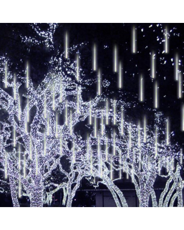 Luces meteoro LED E14 22cm 3W luz blanca fría apto para exteriores IP44