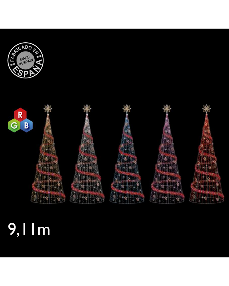 RGB light LED cone of 9.11 meters with double star IP65 230V 812W