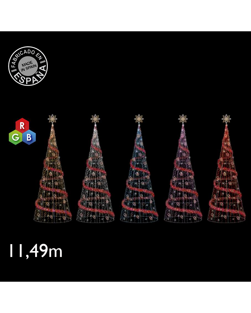 RGB light LED cone of 11.49 meters with double star IP65 230V 1179W