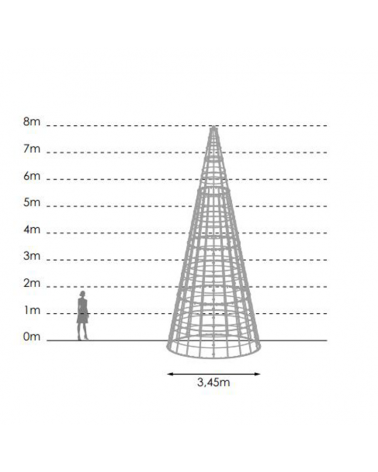LED cone light RGB pixel map 9.11 meters IP65 12/230V 1600W