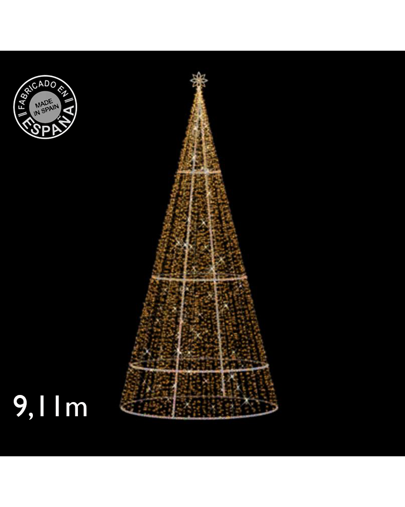 Cono LED luz blanca fría o cálida efecto flashing de 9,11 metros IP65 230V 652W