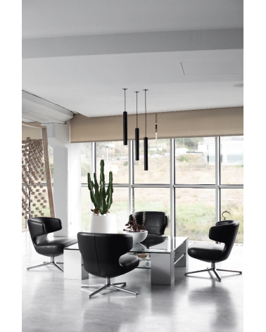 Ceiling lamp black color stylized cylinder GU10 of 45cm height
