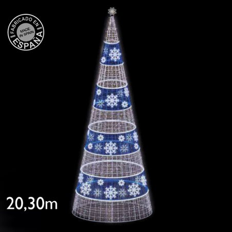 LED cone cool light and blue light with snowflakes 20.30 meters IP65 230V 3987W