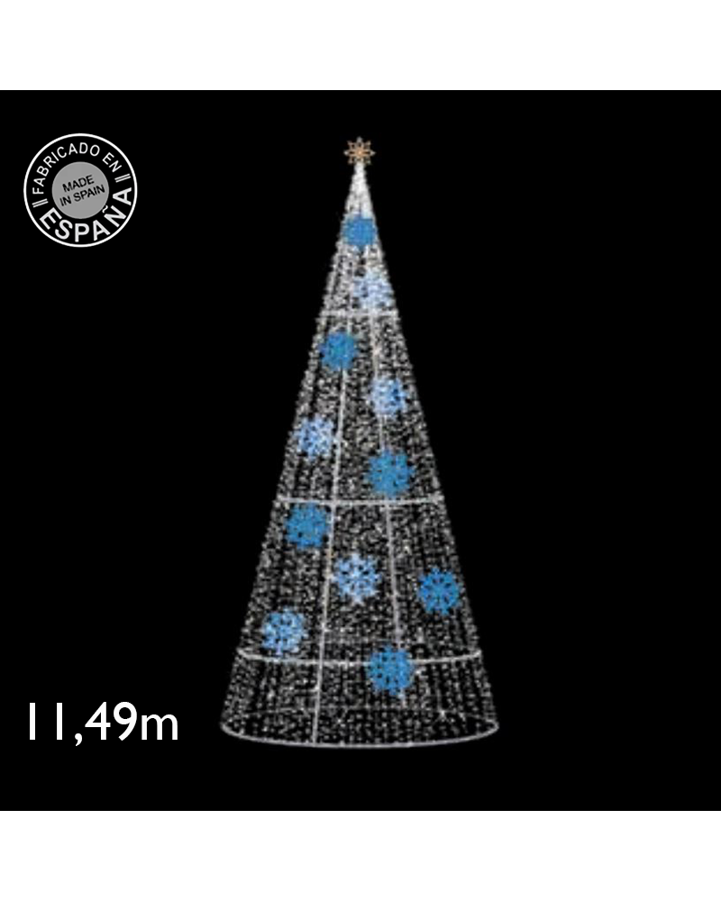 Cono LED luz blanca fría con copos de nieve de 11,49 metros IP65 230V 1291W