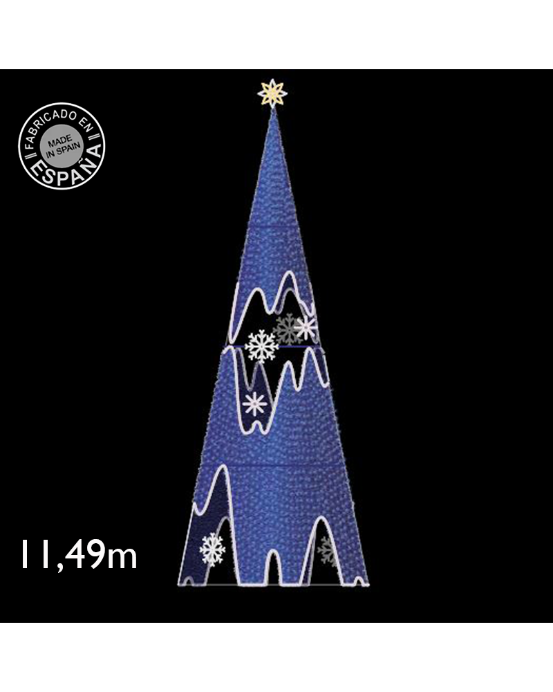 LED cone blue light with snowflakes flashing effect 11.49 meters IP65 230V 1478W