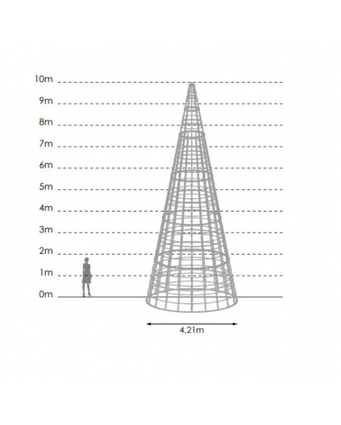 LED cone blue light with snowflakes flashing effect 11.49 meters IP65 230V 1478W