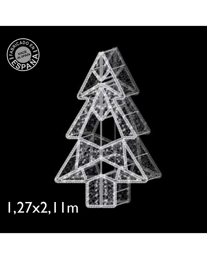 Árbol gigante 3D LED luz blanca fria o cálida y red de PVC 2,11 metros IP65 24V 115W