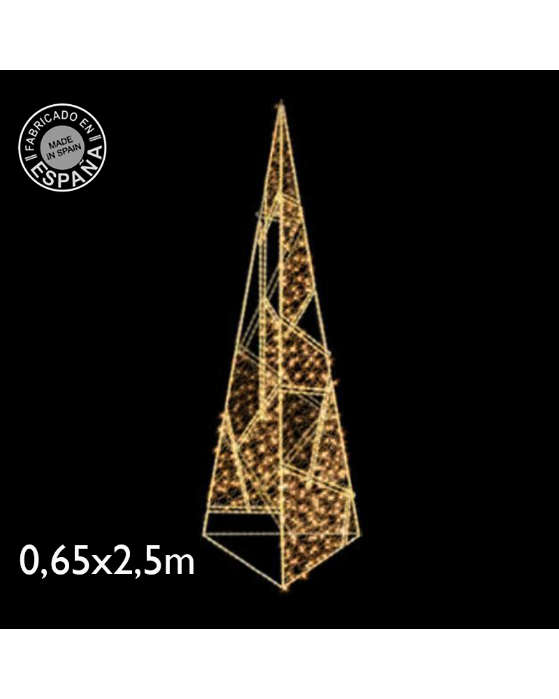 Prisma gigante 3D LED luz blanca fria o cálida y red de PVC 2,5 metros IP65 24V 60W