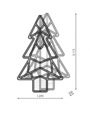 Árbol gigante 3D LED luz blanca fria o cálida y red de PVC 2,11 metros IP65 24V 115W