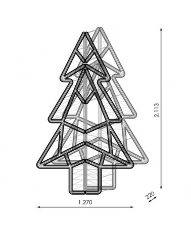 Giant 3D tree LED cool or warm light and PVC net 2.11 meters IP65 24V 115W