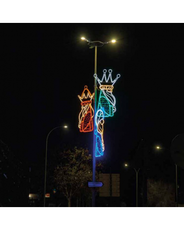 LED Christmas Wise Man Gaspar figure 0,95x2,17 meters suitable for outdoor