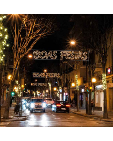 BOAS FESTAS sign 3.65 meters warm LEDs IP65 81W