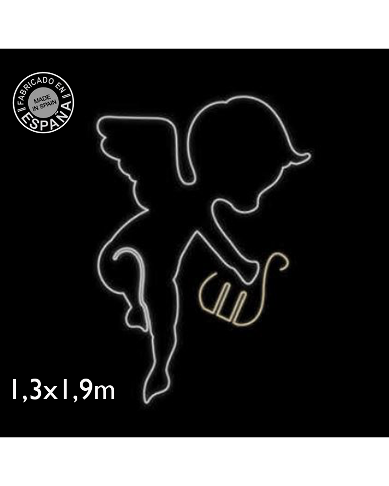 Figura Navideña ángel con arpa 133x190cms apto para exteriores 99W