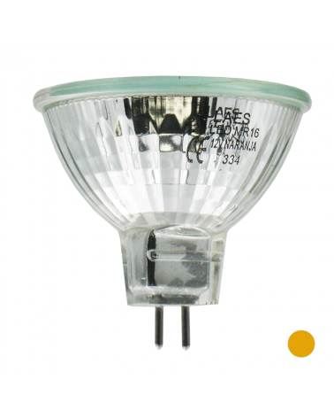 LED mirrored bulb 50 mm. 12V Color Orange LED 1-2W GU5,3 38º