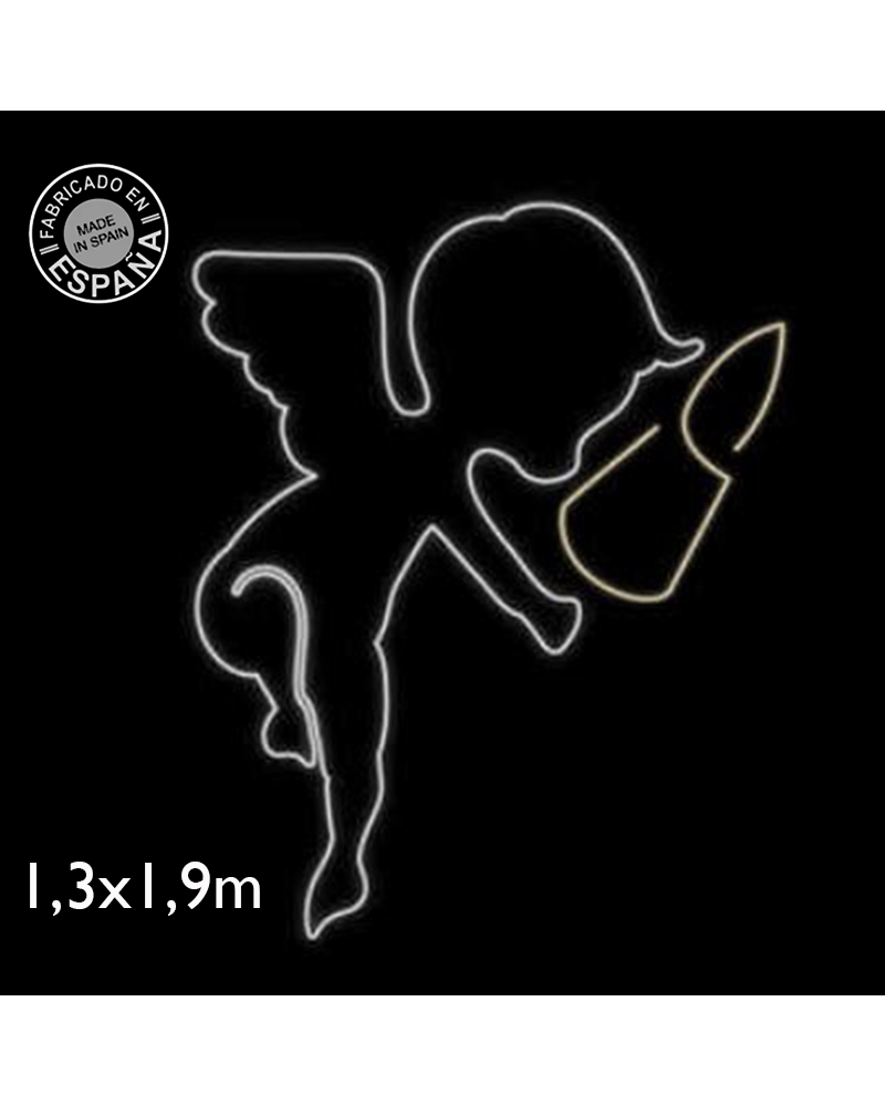 Figura Navideña ángel con candela 133x190cms apto para exteriores 99W