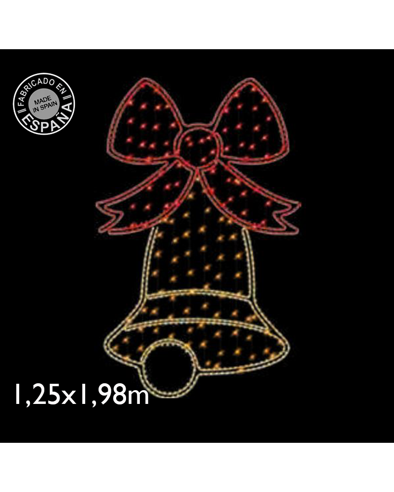 Christmas figure bell with bow 125x198cms suitable for outdoors 88W