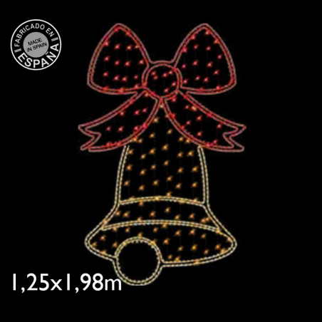 Christmas figure bell with bow 125x198cms suitable for outdoors 88W