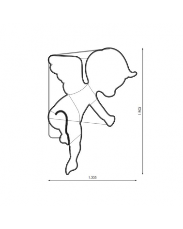 Figura Navideña ángel con arpa 133x190cms apto para exteriores 99W