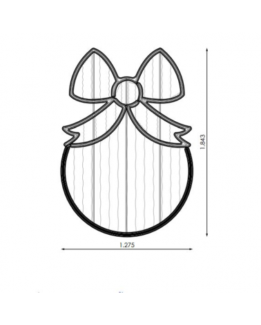 Christmas figure ball with bow 127x184cms suitable for outdoors 70W