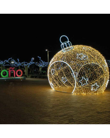 Bola gigante transitable LED flashing cálida y fría 6 metros baja tensión 24V 450W
