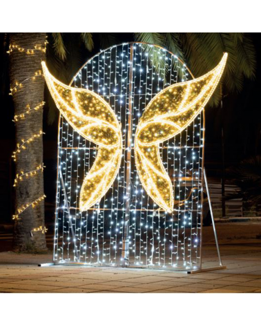 Photocall wings tinkerbell selfie 2.5x3 meters LED flash and tapestry IP65 low voltage 24V