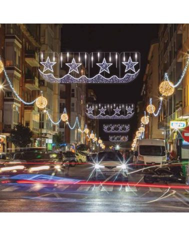 Figura Navideña lateral estrella luz cálida y fría 1,30 metros apto para exterior