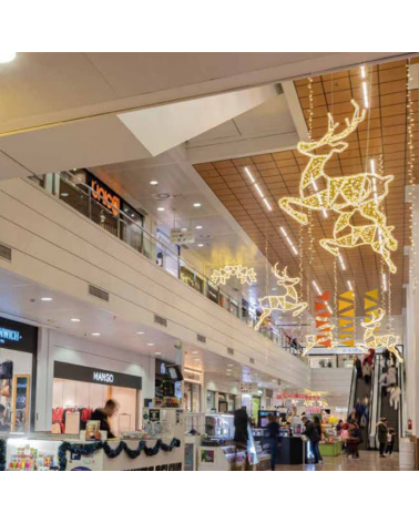 Luminous Christmas reindeer figure for streetlights or facades stuffed jumping deer