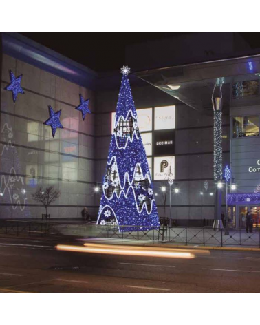 LED cone blue light with snowflakes flashing effect 11.49 meters IP65 230V 1478W