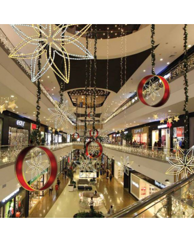 Lily-shaped flower for street and facade figures cool and warm light LED 117cm 54W