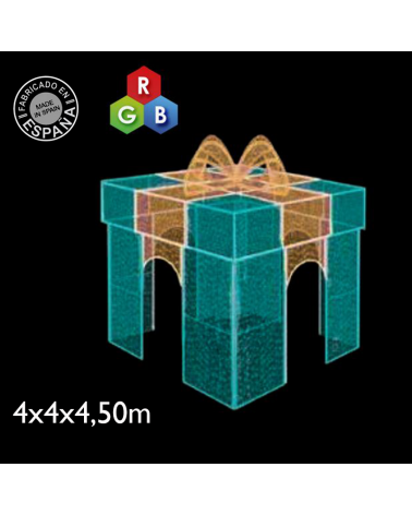 Caja de regalo LED 3D transitable 4x4x4,50 metros IP65 baja tensión 24V
