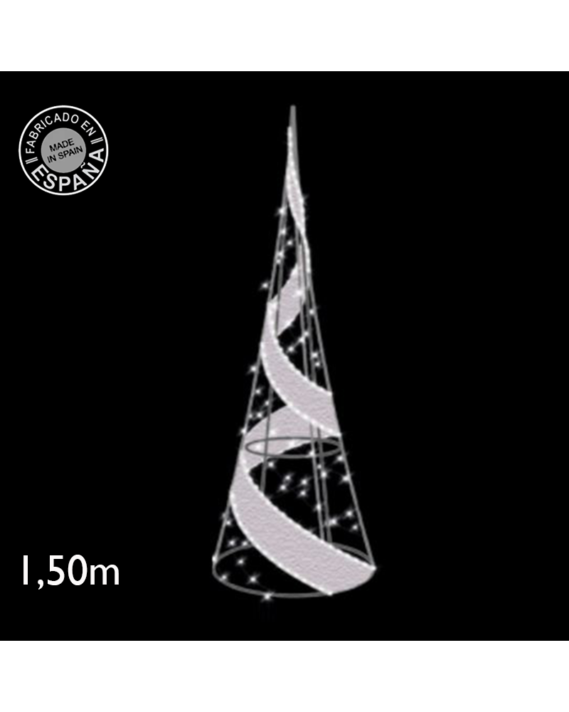1.50m Loop cone illuminated by white LEDs with flash effect, luminous tube and decorated with tapestry