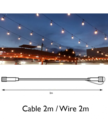 Wire for string light 2m black color maximum 3105W 230V IP44