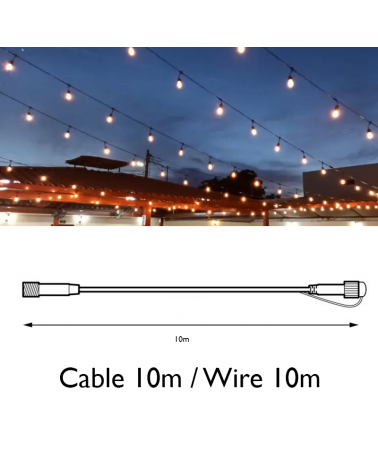 Wire for string light 10m black color maximum 3105W 230V IP44