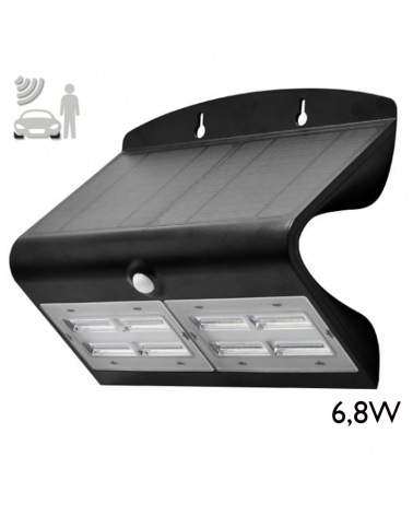 LED solar wall light 6.8W black finish with motion sensor IP65