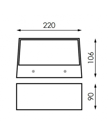 Aplique rectangular LED 15W muy luminoso IP65 acabado blanco