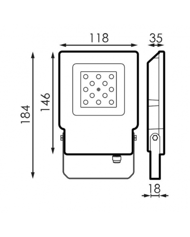 Outdoor projector 13.5W IP65 grey  high brightness 30.000 hours
